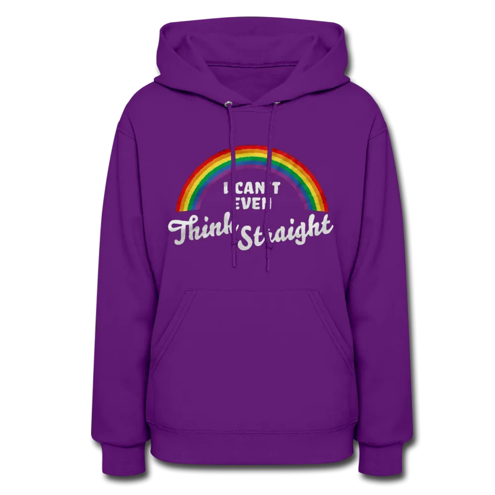 I Can't Even Think Straight LGBTQ Pride Rainbow Women’s Premium Pullover Adult Hoodie