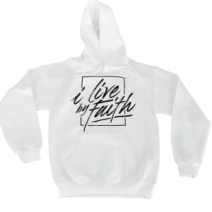 I Live By Faith Hoodie - Unisex - White/Black