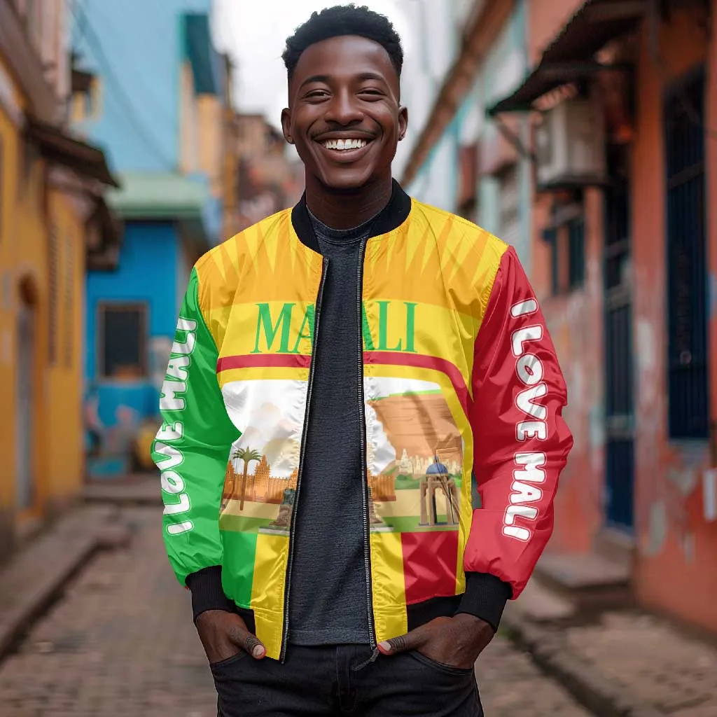 I Love Mali Bomber Jacket Famous Tourist Destinations TS04