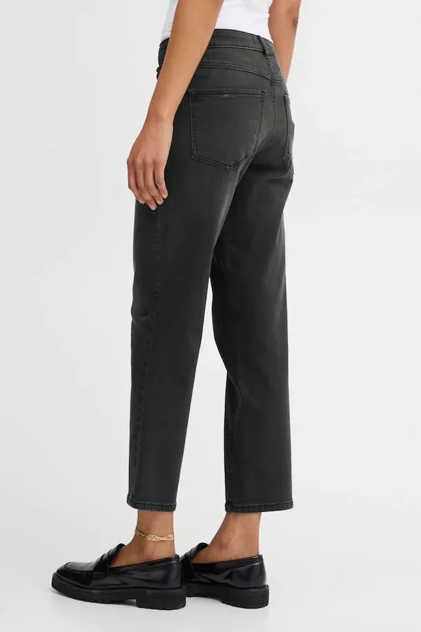 Ichi Twiggyih Raven Jeans Washed Grey