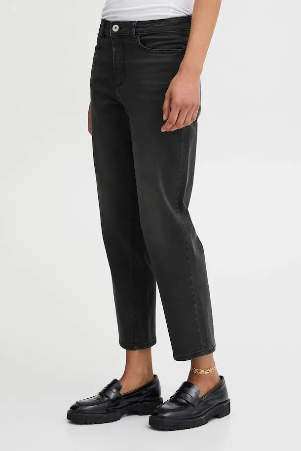 Ichi Twiggyih Raven Jeans Washed Grey