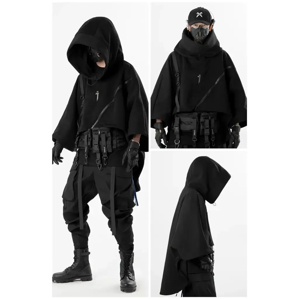 Irregular Techwear Hoodie | Asymmetrical Urban Streetwear