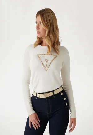 Ivory Triangle Logo Sweater