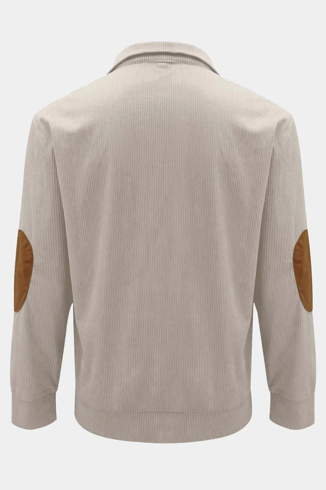 Jax Corduroy Stand Collar Sweatshirt - Apricot