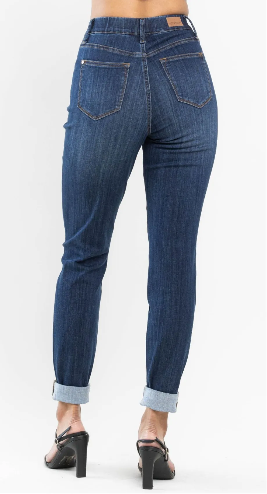 JB High Waist Cuffed Pull On Jeans