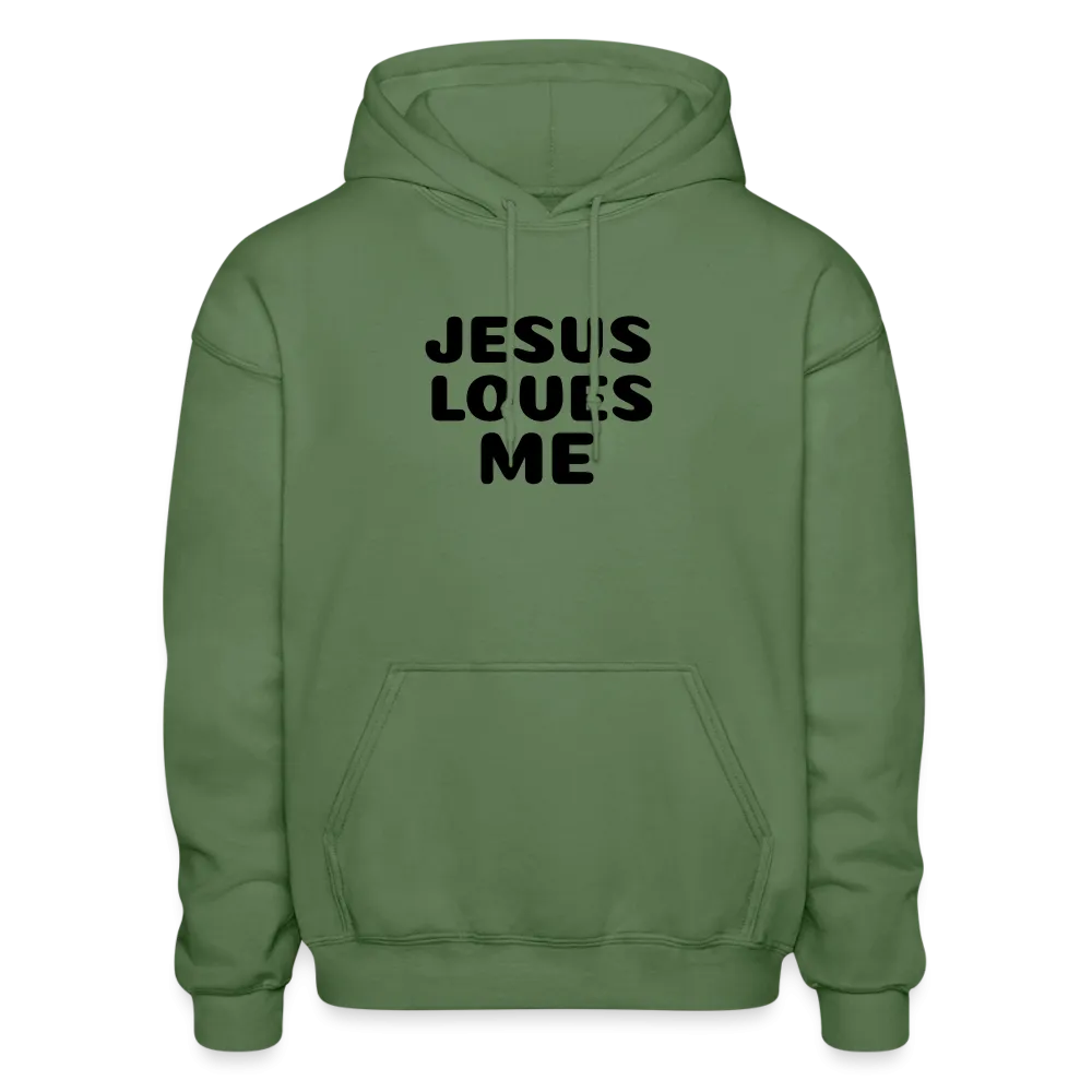 Jesus' love on a Gildan Heavy Blend Adult Hoodie
