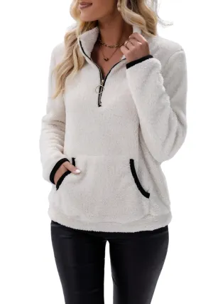 Jocelyne | Fleece sweater with half zipper
