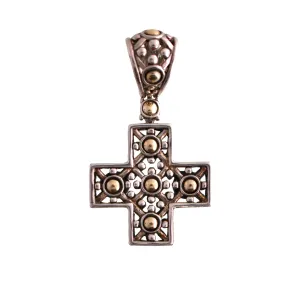 John Hardy Two Tone Cross Pendant