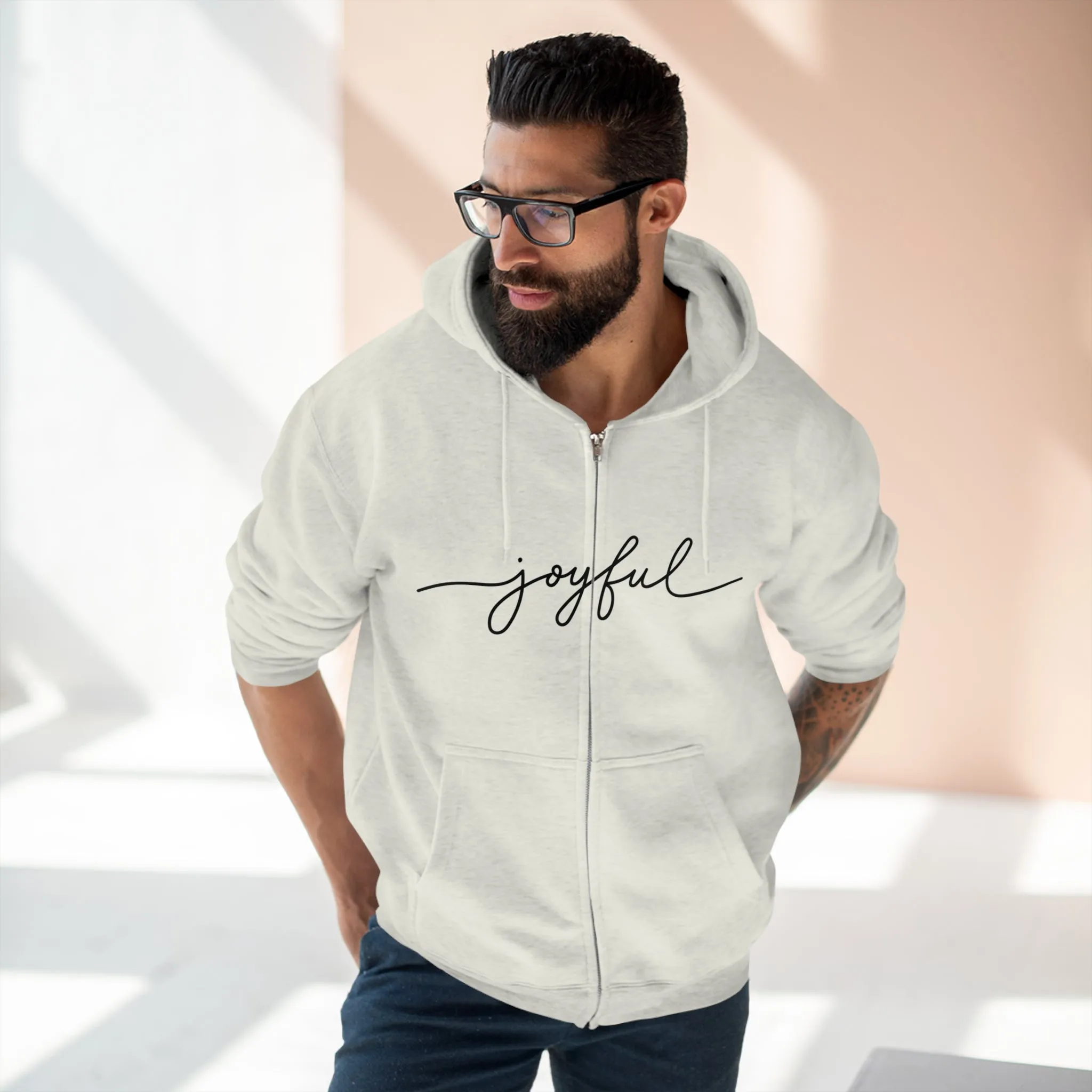 JOYFUL- Unisex Premium Full Zip Hoodie