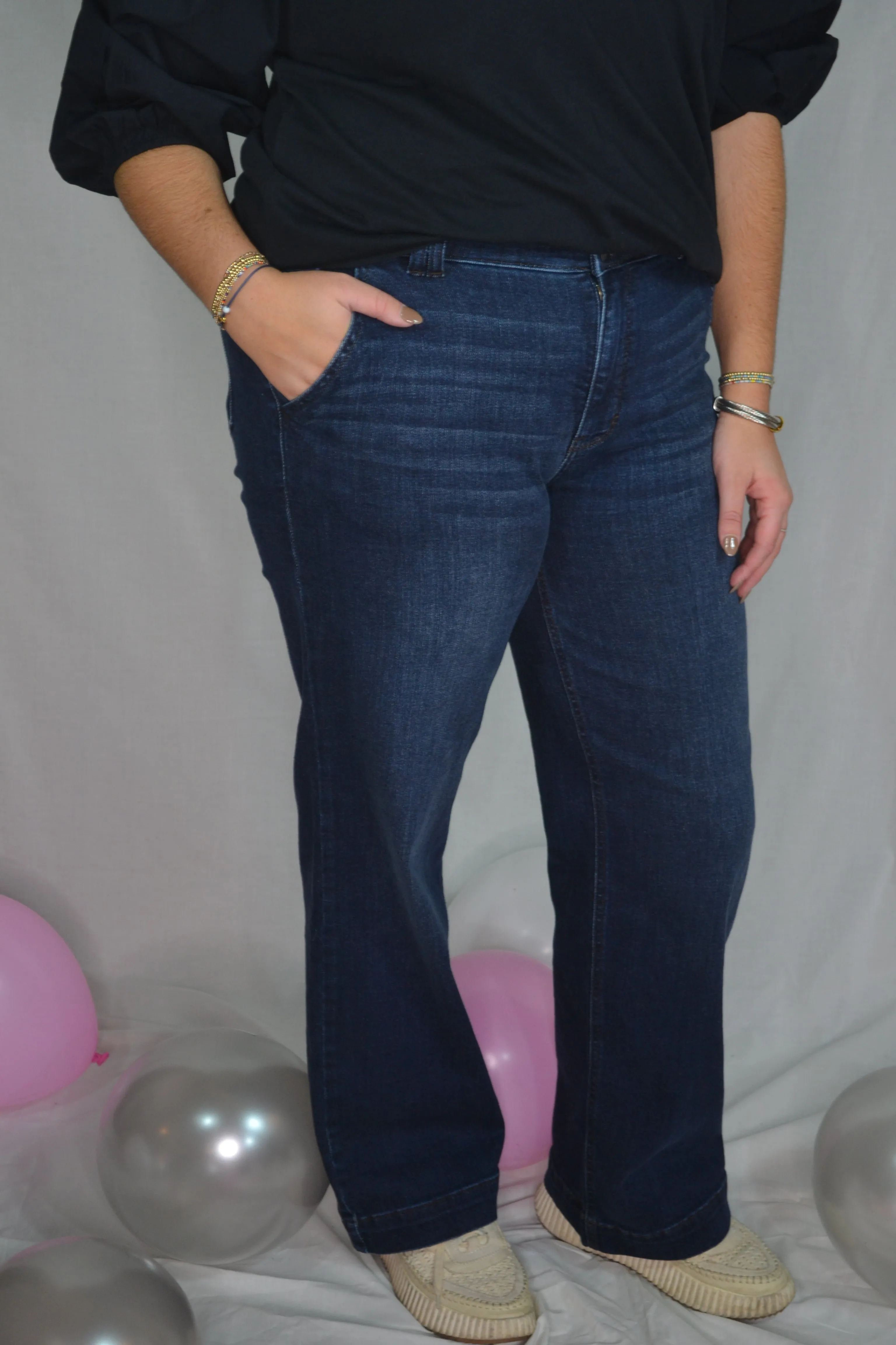 Judy Blue Clean Dark Wash Trouser Jeans