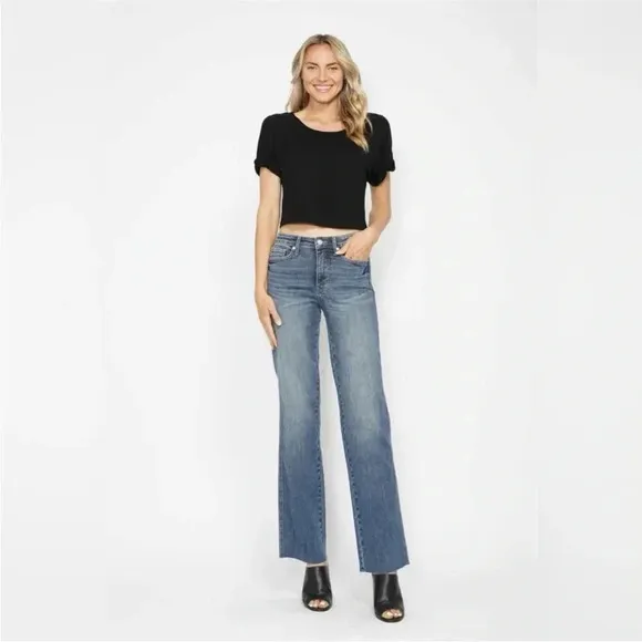 Judy Blue MidRise Tummy Control Jeans Straight Leg Denim mid rise 16 Plus size