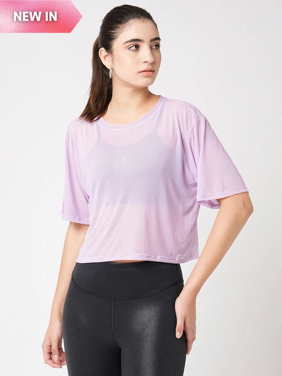 Just Wanna Have Fun Lavender Mesh Tee