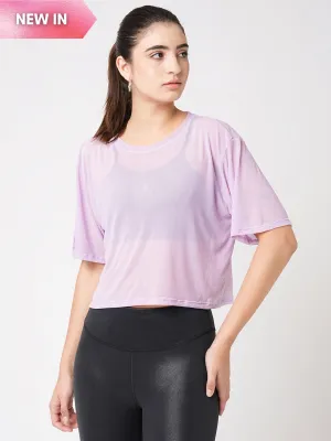 Just Wanna Have Fun Lavender Mesh Tee