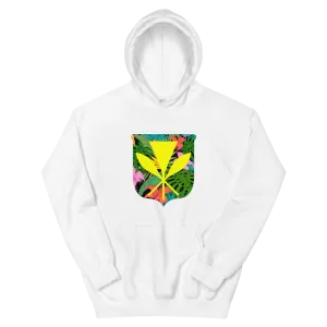 Kanaka Maoli Coat of Arms with Floral Shield *ADULT HOODIE*