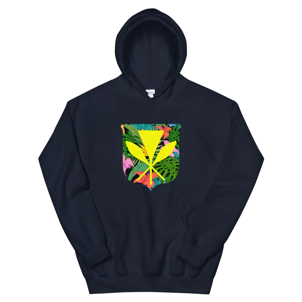 Kanaka Maoli Coat of Arms with Floral Shield *ADULT HOODIE*