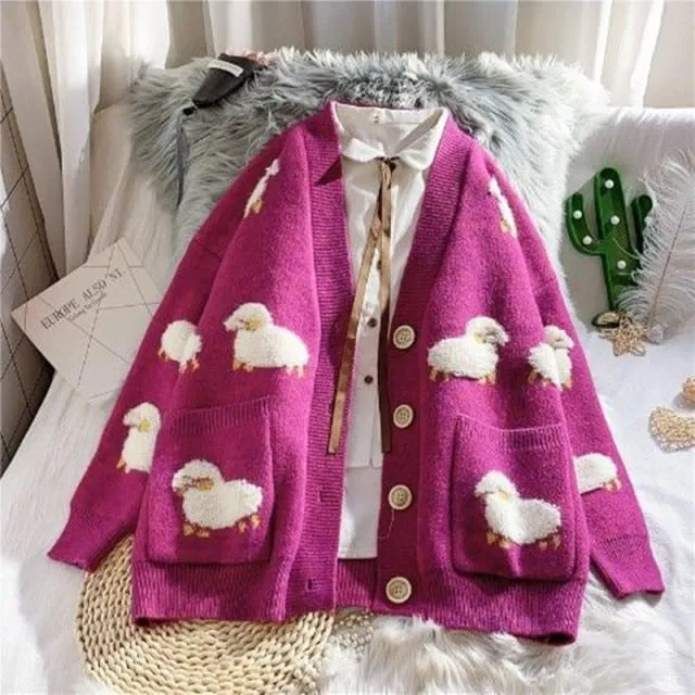 Kawaii Sheep long Sleeve Sweaters