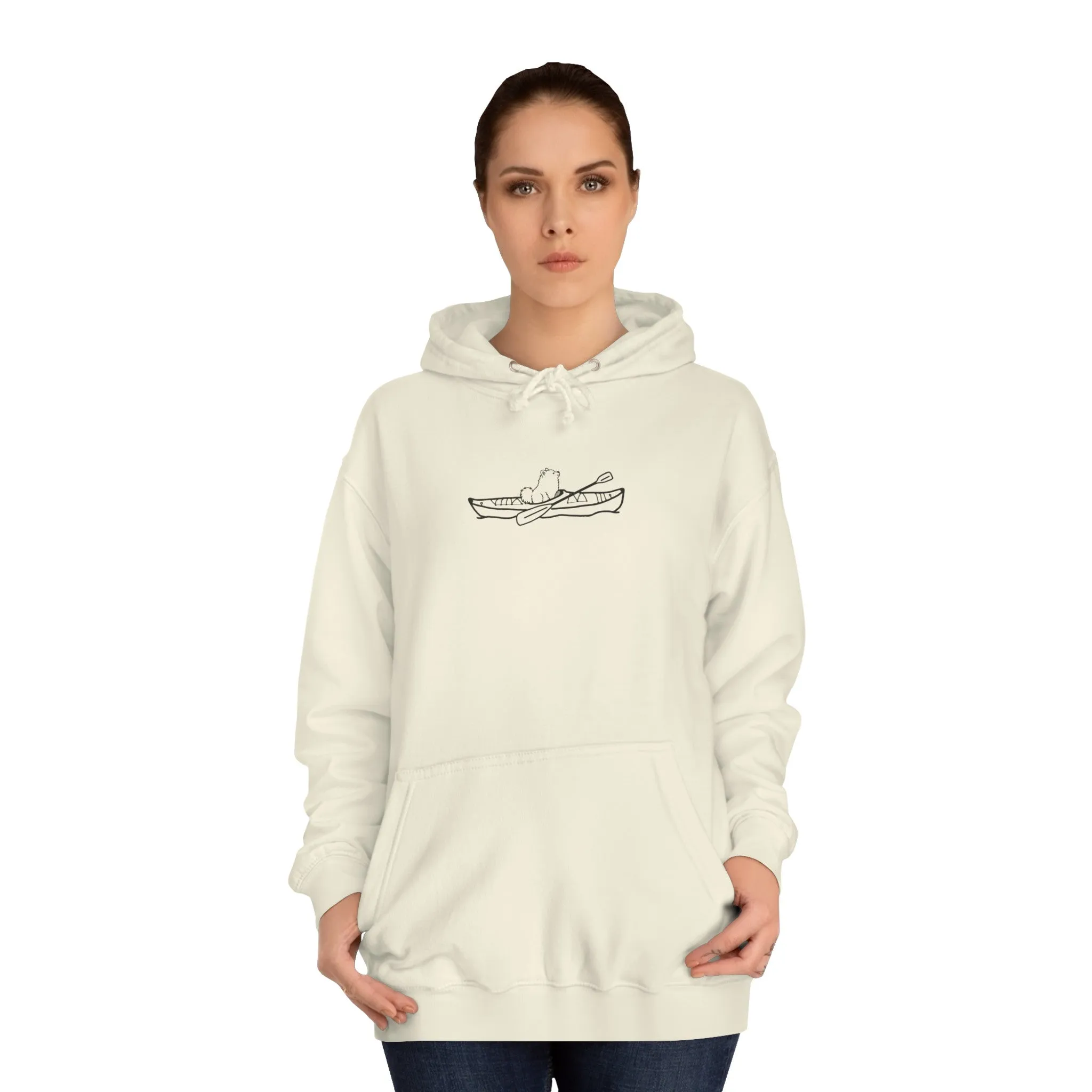 Kayak Dog - Pomeranian Plain - Unisex Medium Weight Hoodie
