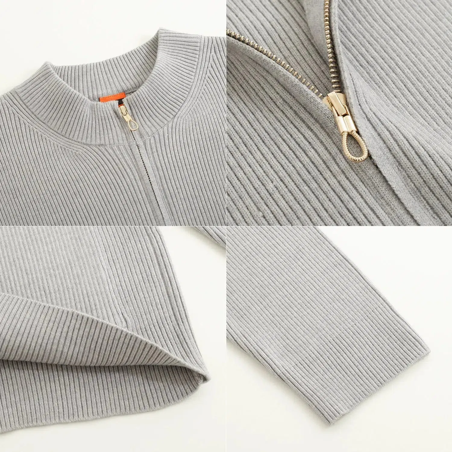 Knitted Cardigan Sweater With Zipper