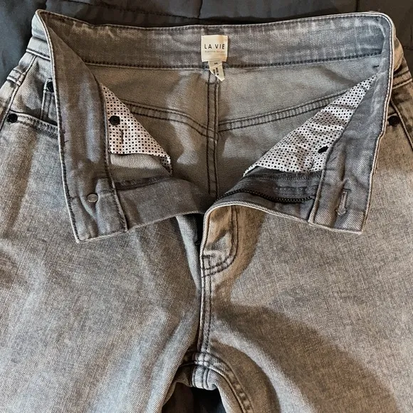 LA VIE REBECCA TAYLOR Ines Acid Ink Wash Jeans size 26 Gary wash, stretch jeans.