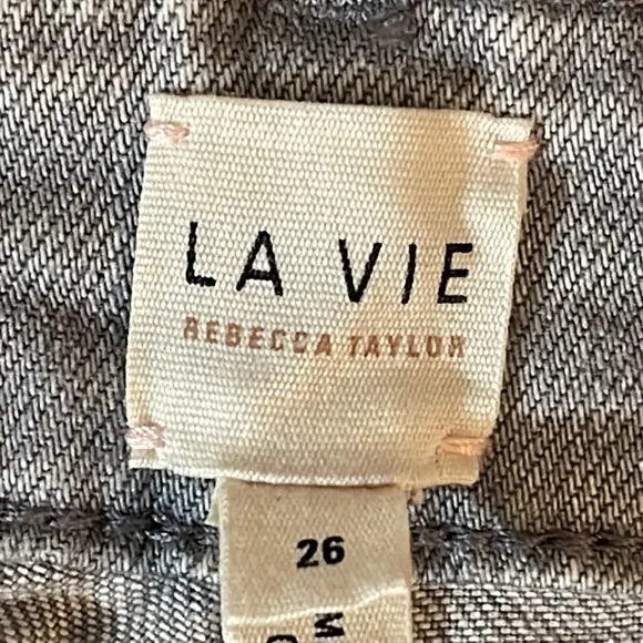 LA VIE REBECCA TAYLOR Ines Acid Ink Wash Jeans size 26 Gary wash, stretch jeans.