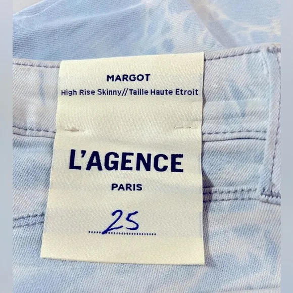 L'AGENCE Margot Tie-Dye High-Rise Skinny Jeans, Abyss - Size 25, NEW