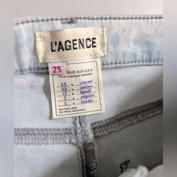 L'AGENCE Margot Tie-Dye High-Rise Skinny Jeans, Abyss - Size 25, NEW