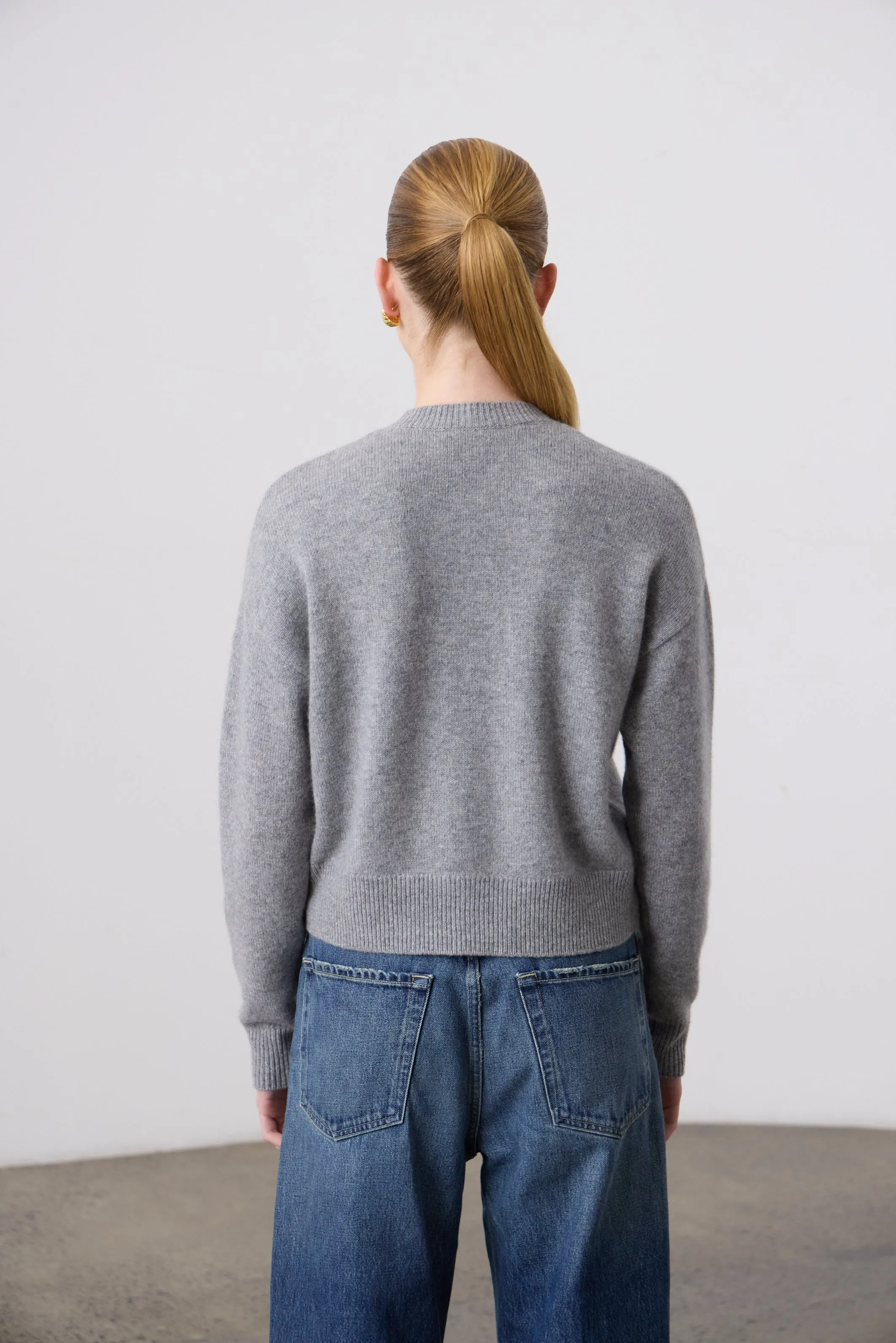 Laing | Boxy Cashmere Cardigan - Grey Marle
