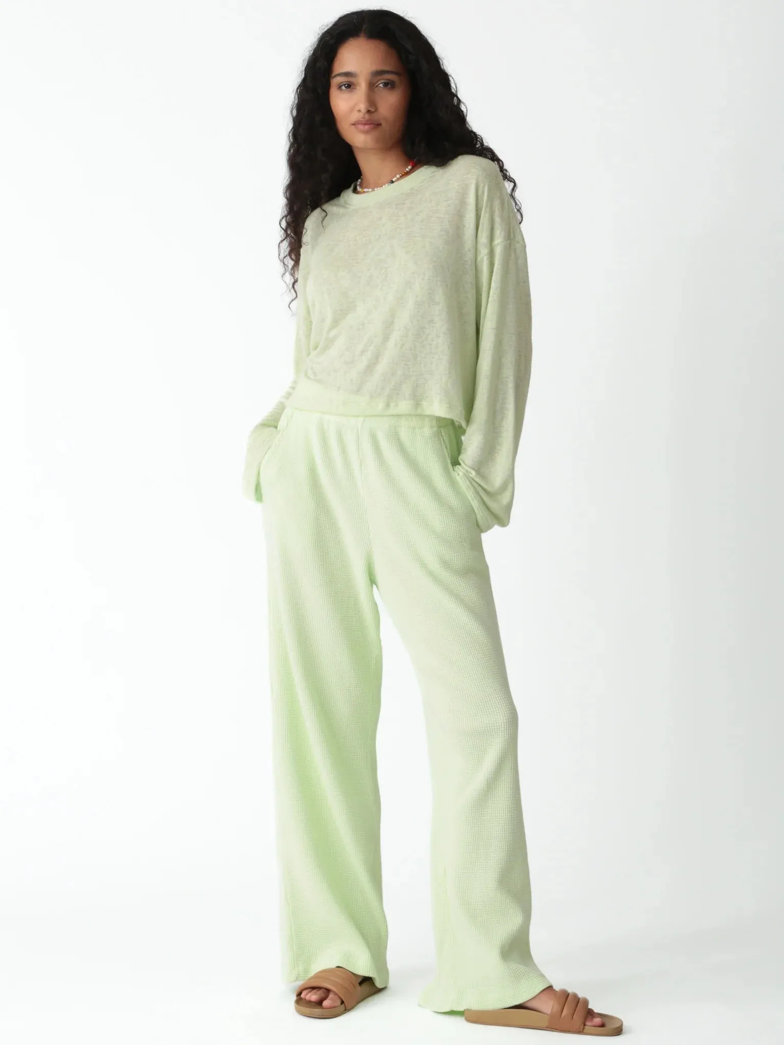 Lane Brushed Slub Tee - Lime