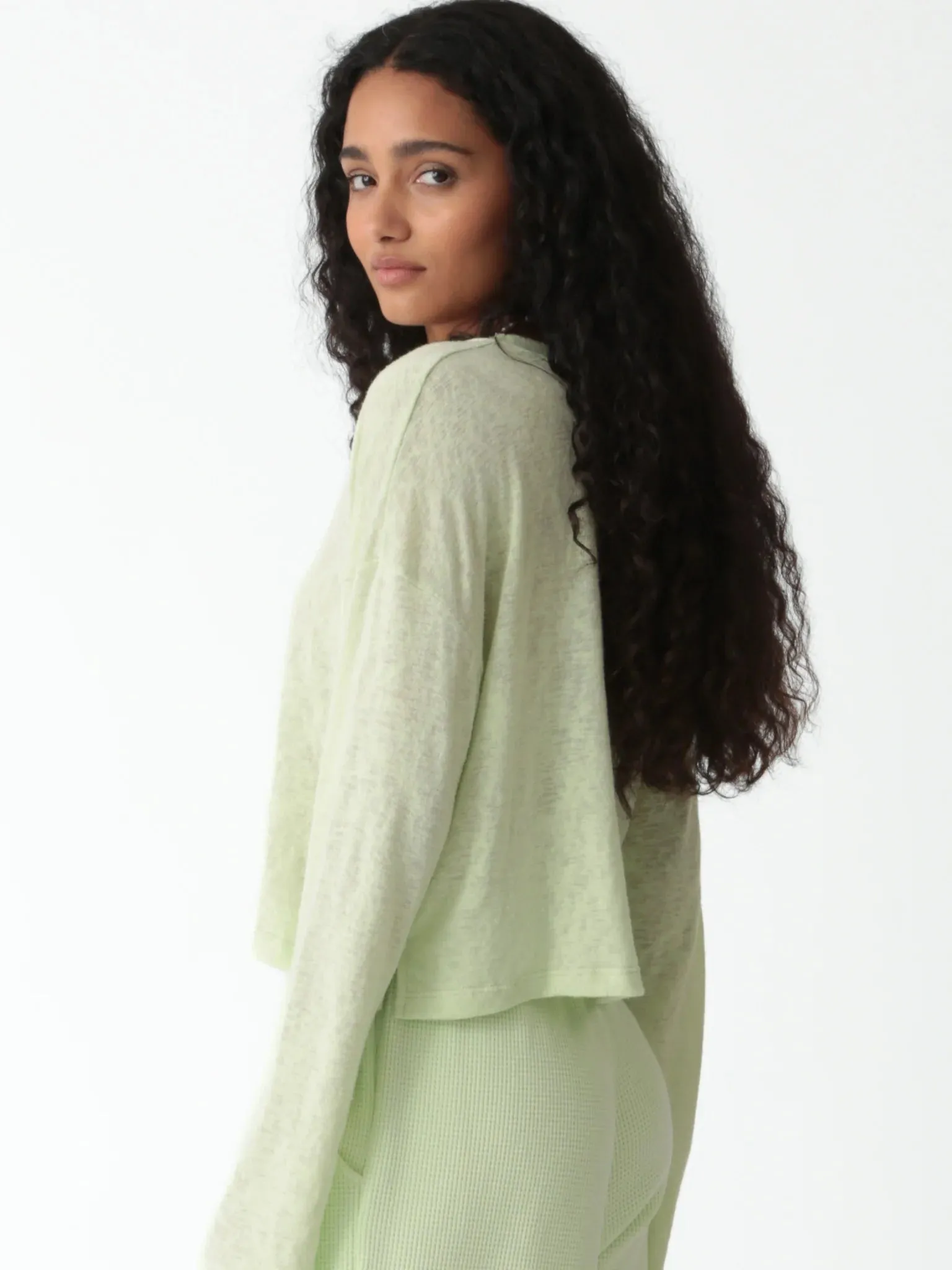 Lane Brushed Slub Tee - Lime