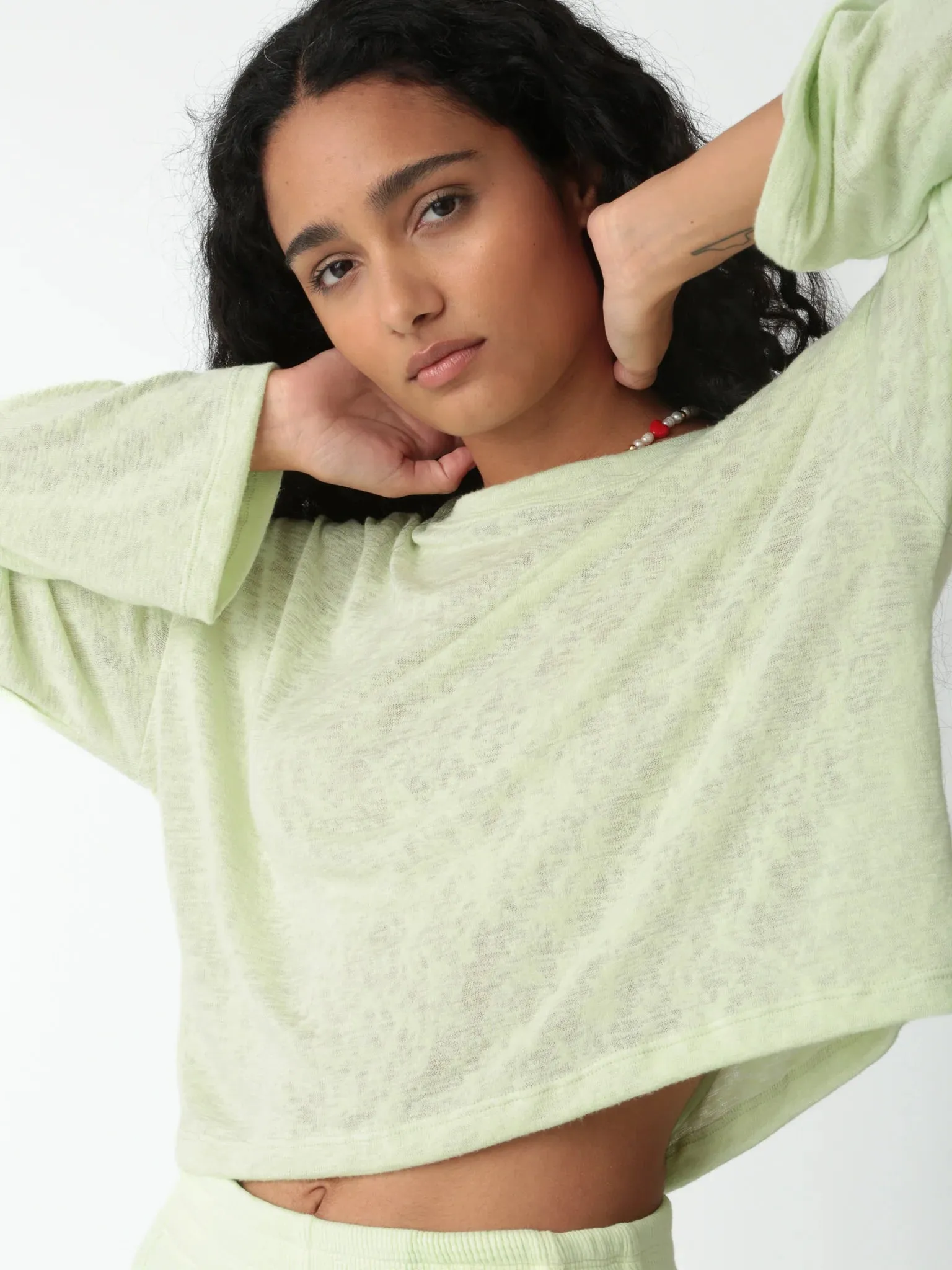 Lane Brushed Slub Tee - Lime