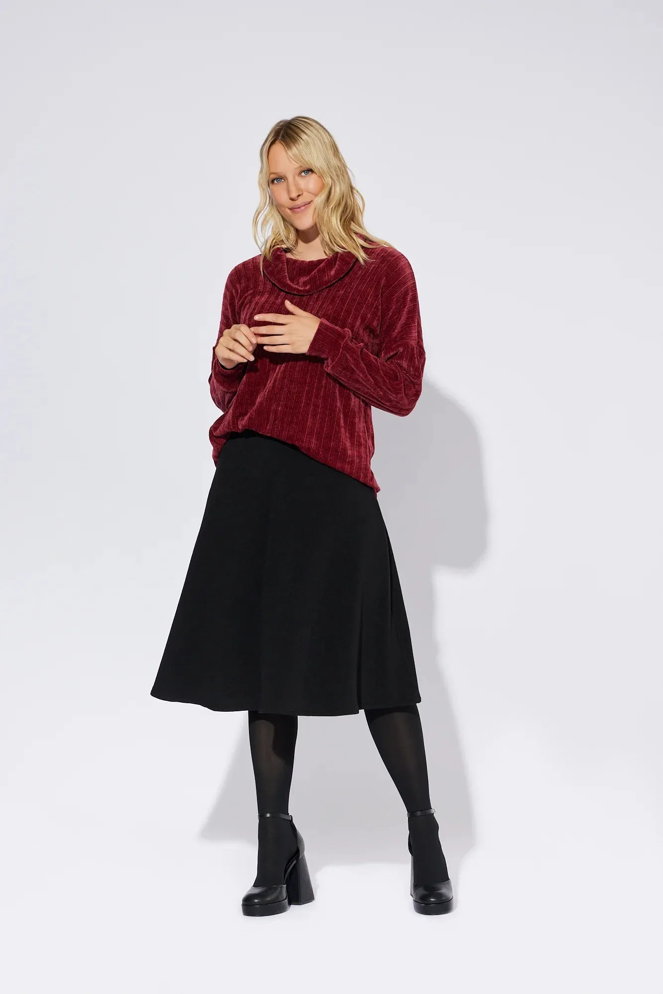 Large Rib Chenille Sweater Knit Deadstock - Bordeaux