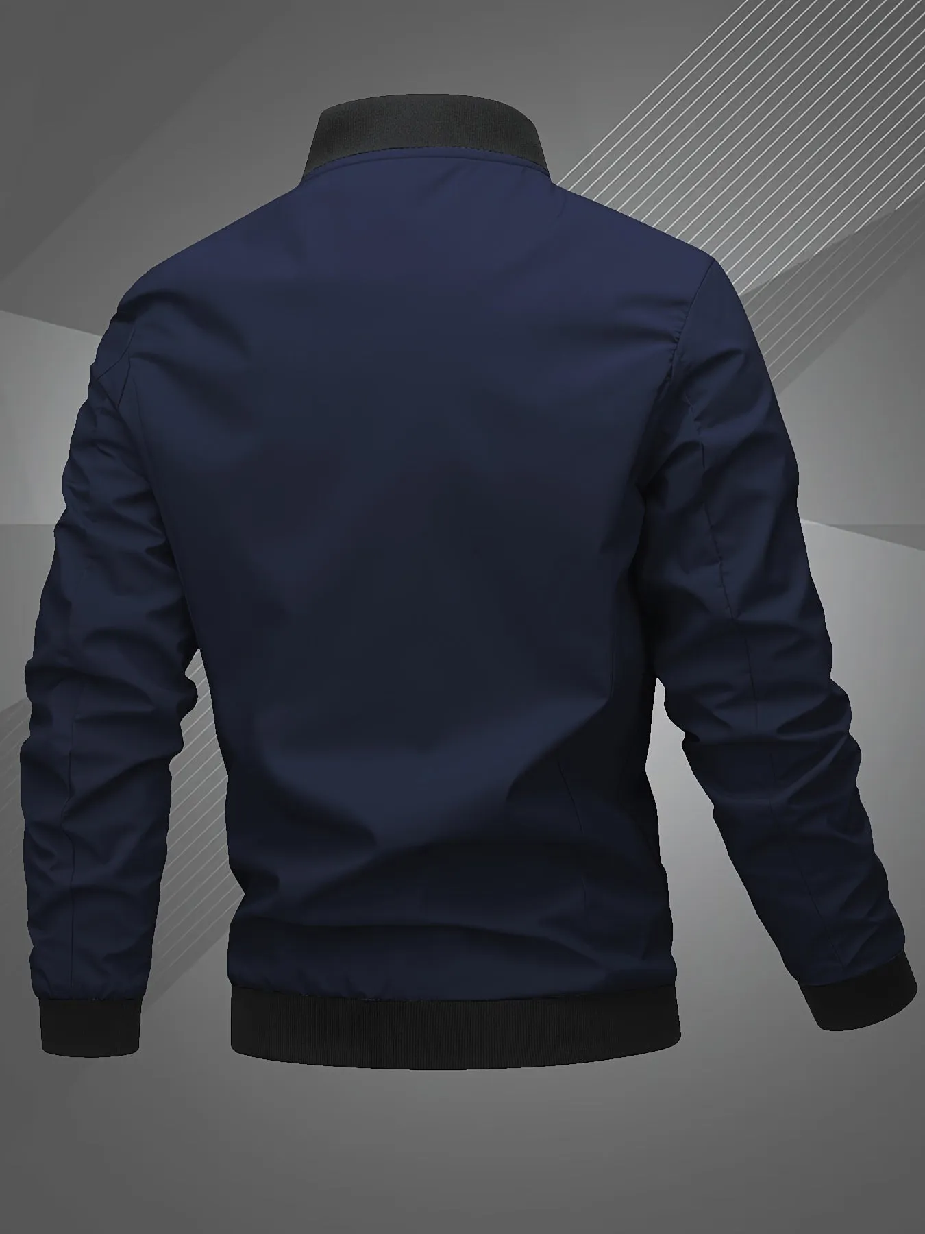 Letter Embroidered Bomber Jacket for Men | Zachary