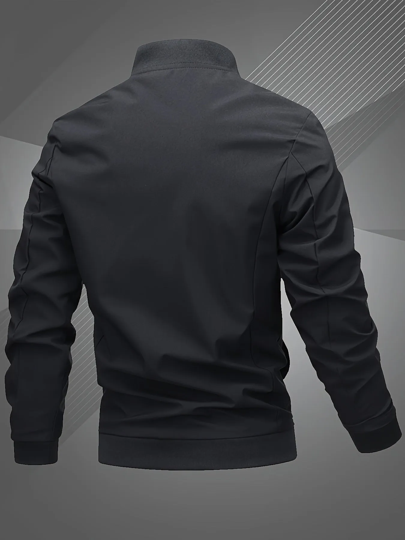 Letter Embroidered Bomber Jacket for Men | Zachary