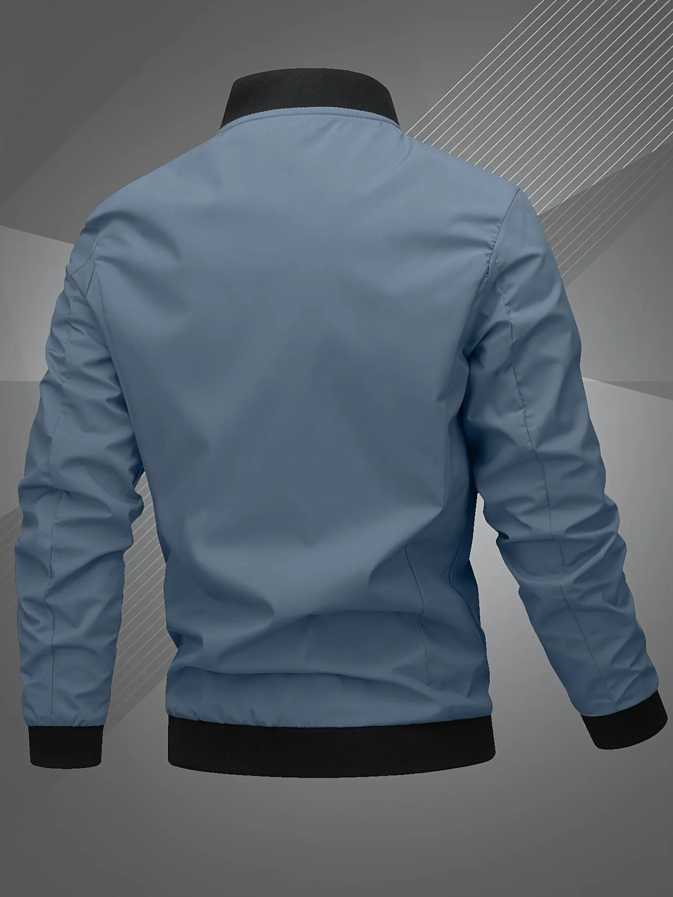 Letter Embroidered Bomber Jacket for Men | Zachary
