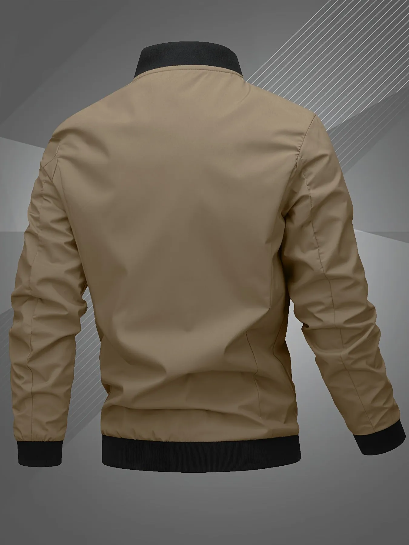 Letter Embroidered Bomber Jacket for Men | Zachary