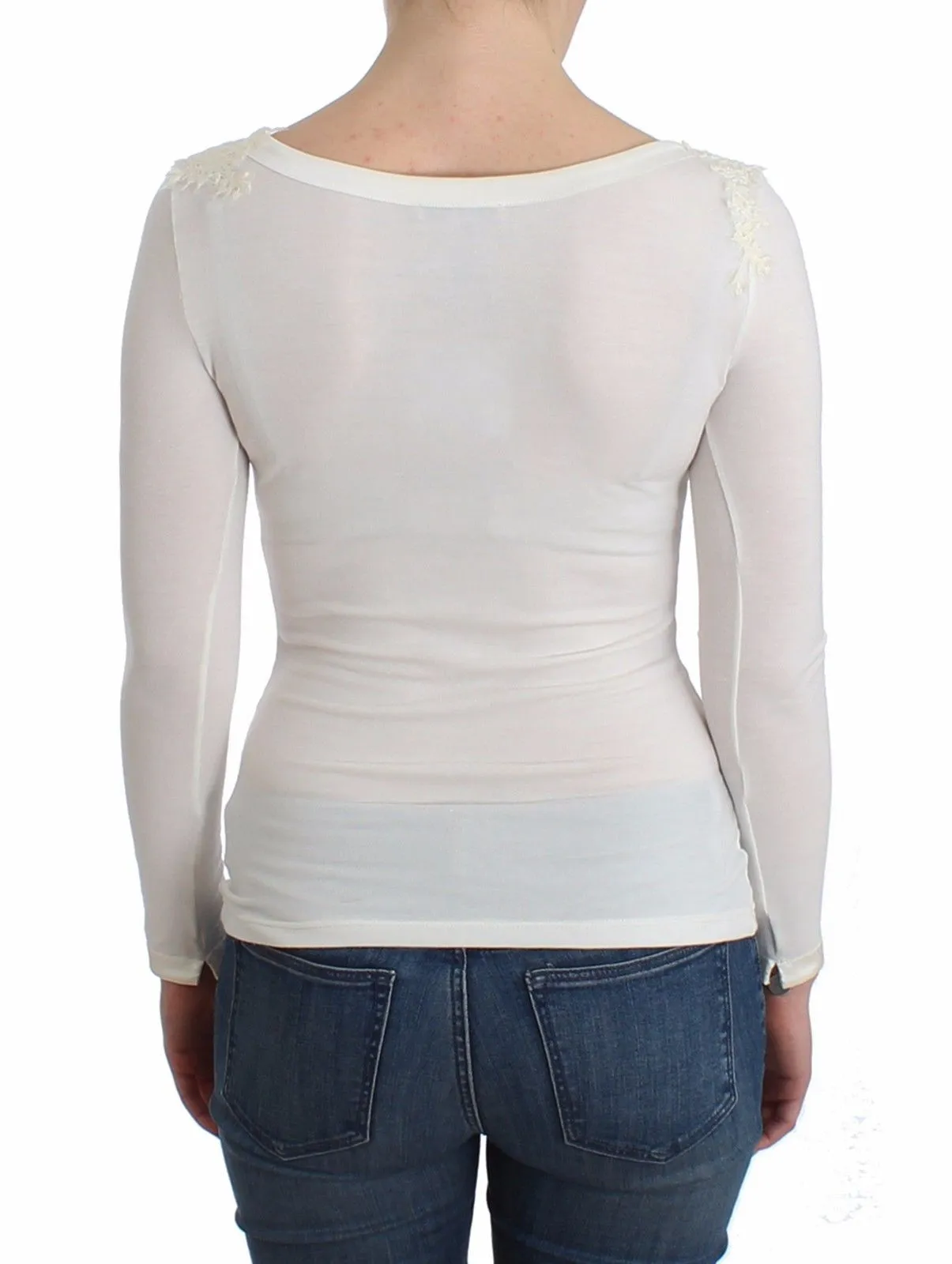 Lingerie White Top Blouse Jumper Lace Rayon