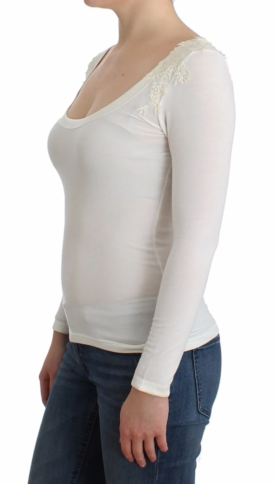 Lingerie White Top Blouse Jumper Lace Rayon