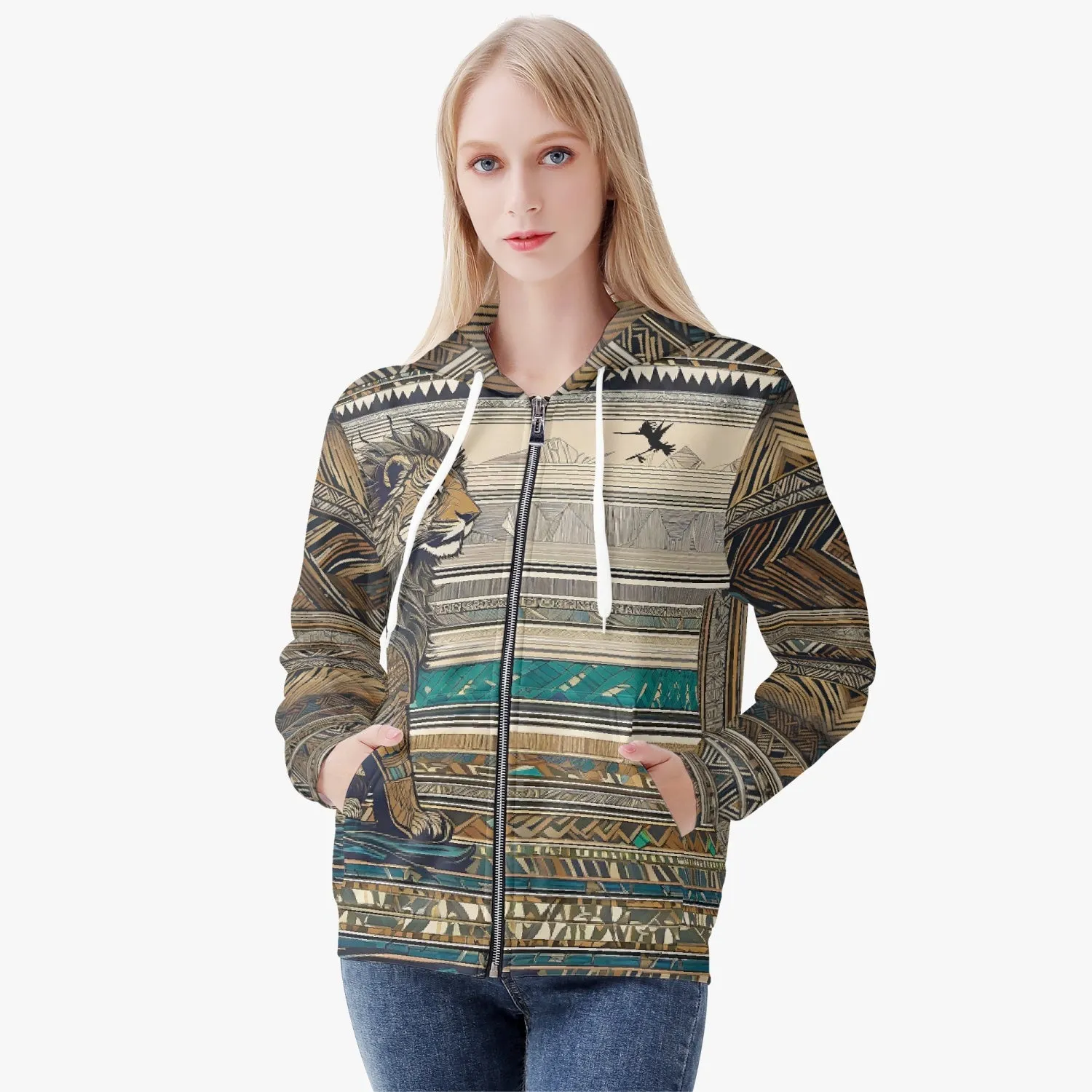 Lion Spear Women's Zip Up Hoodie