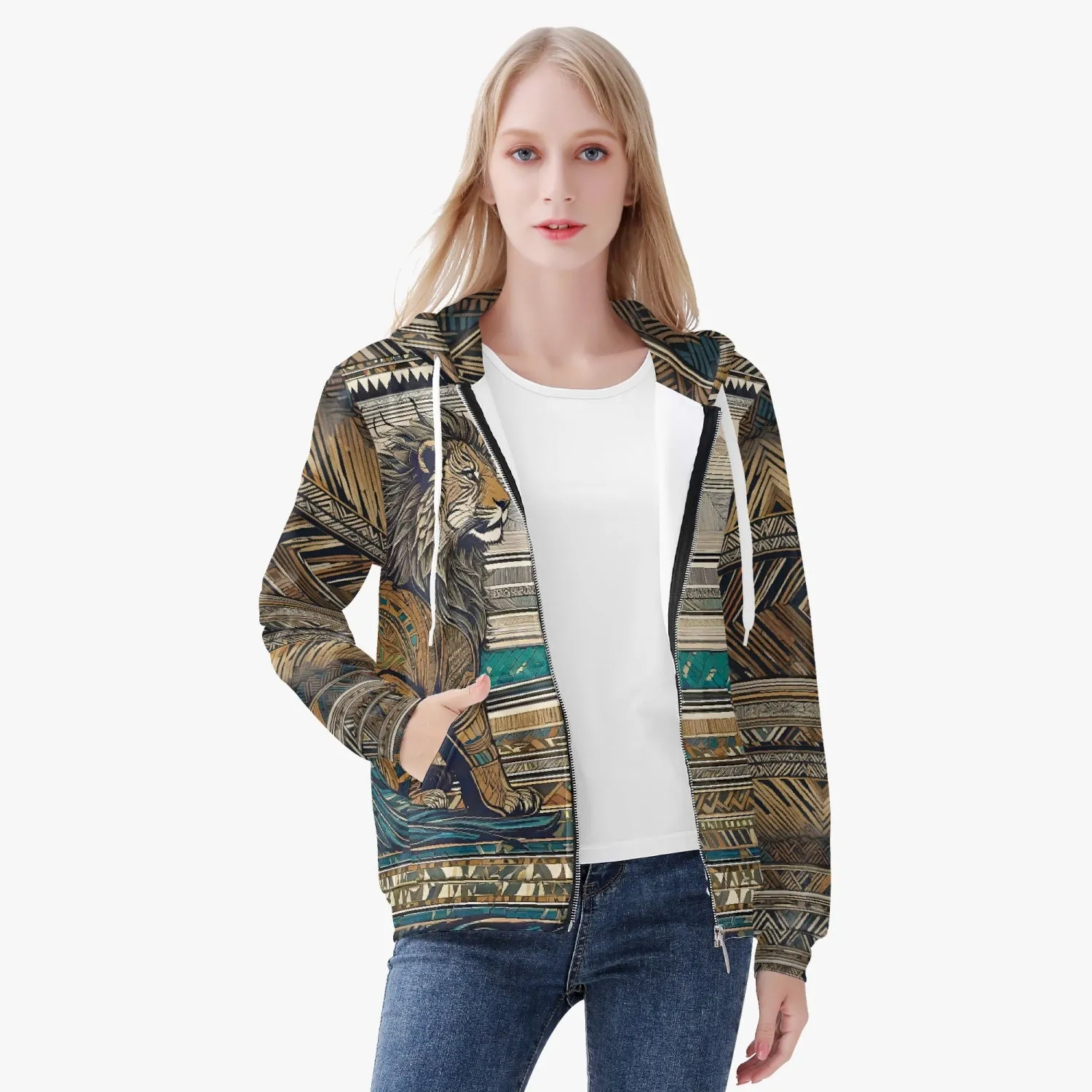 Lion Spear Women's Zip Up Hoodie