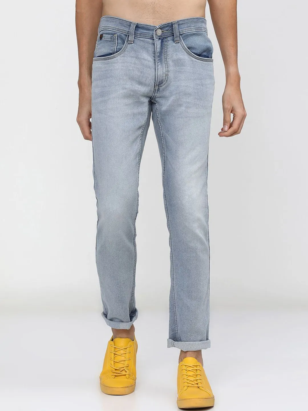 LOCOMOTIVE Men Super Slim Fit Light Fade Clean Look Stretchable Jeans