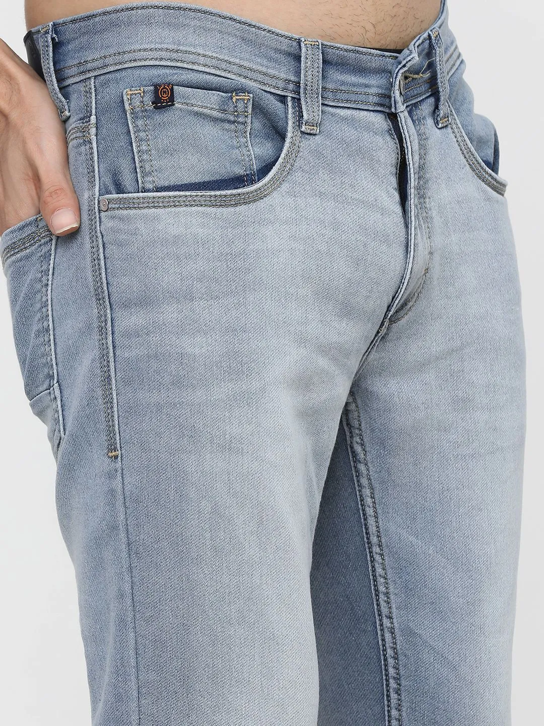 LOCOMOTIVE Men Super Slim Fit Light Fade Clean Look Stretchable Jeans