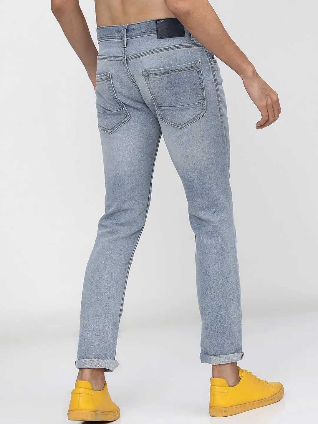 LOCOMOTIVE Men Super Slim Fit Light Fade Clean Look Stretchable Jeans