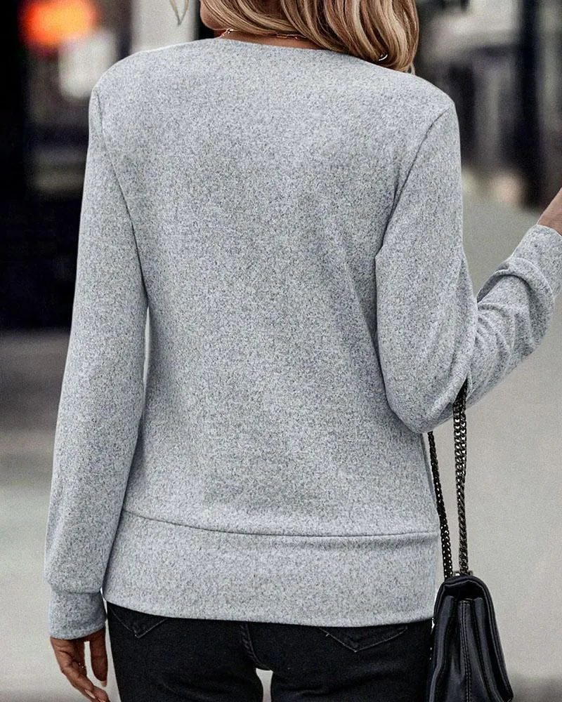 Long Sleeve Fake Two Piece Sweatshirt