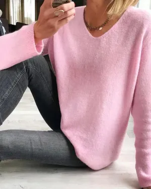 Long-sleeved solid sweater
