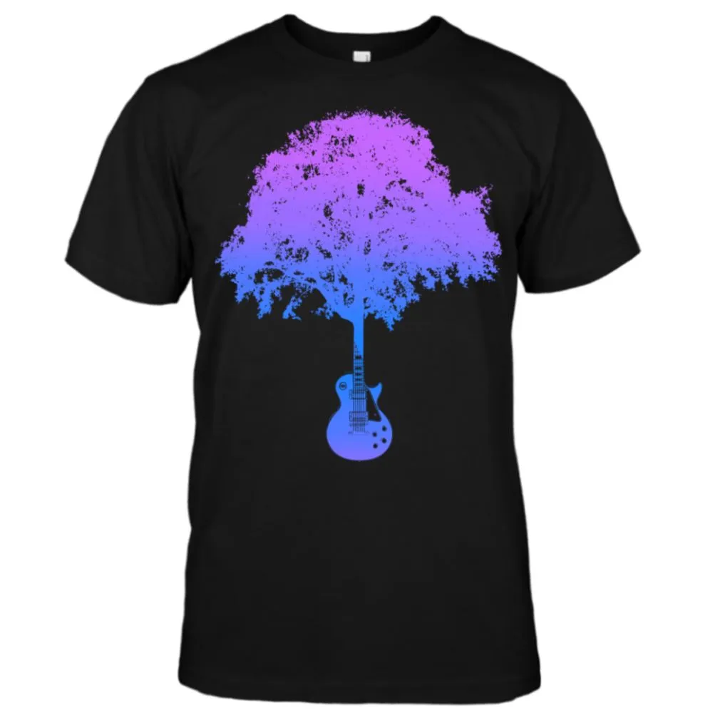LP Guitar Tree Gradient Blue T-Shirt