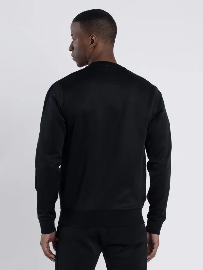 Luke 1977 Patter Colour Block Sweatshirt Black