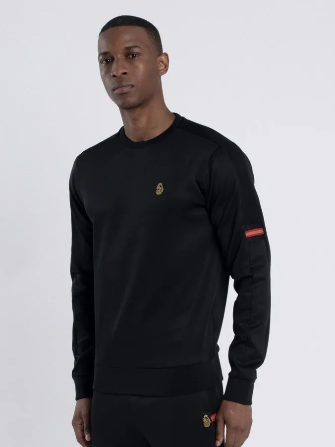 Luke 1977 Patter Colour Block Sweatshirt Black