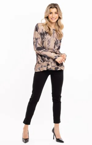 M Made In Italy - Long Sleeve Top - Beige Combo - 10/2800T
