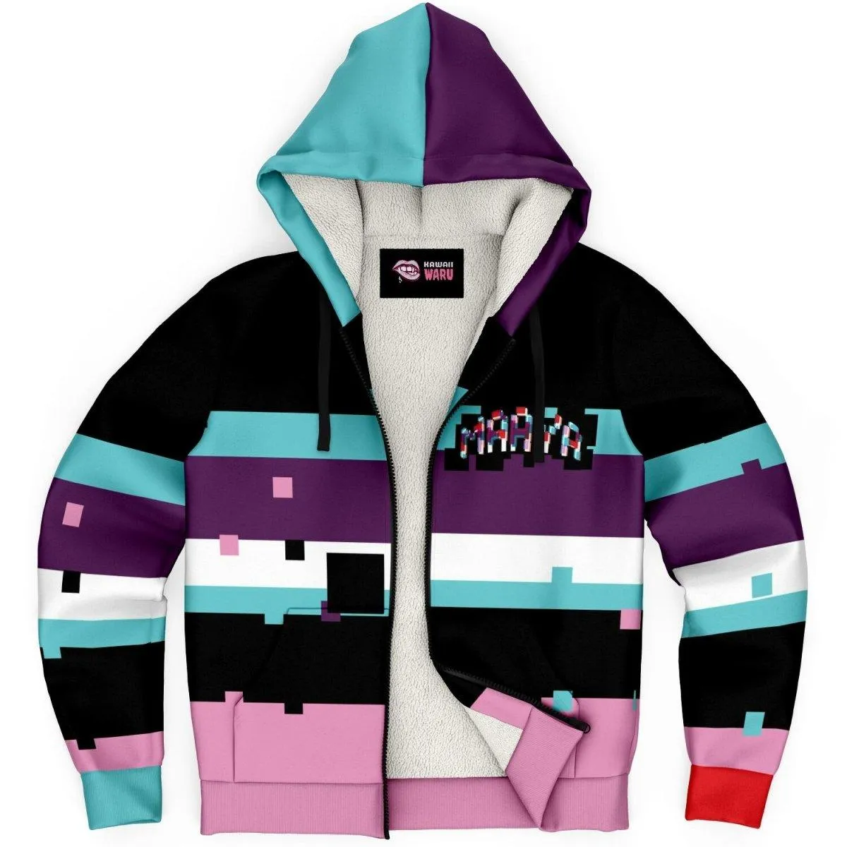 Maaya Creepy Cute anime 3D Glitch Sherpa Jacket Hoodie