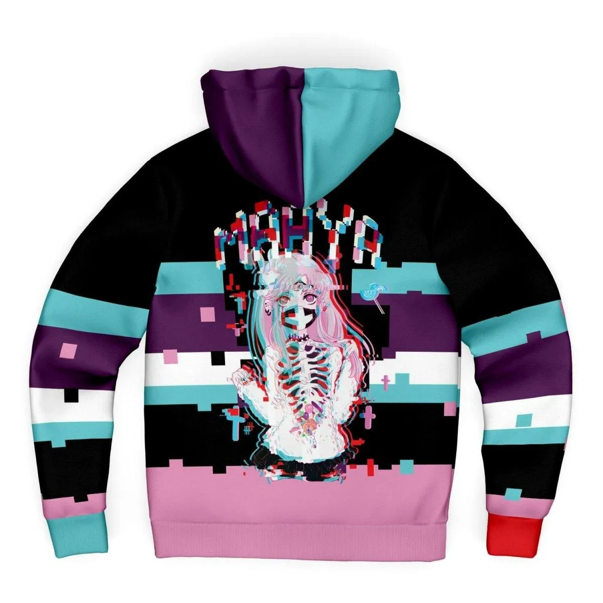 Maaya Creepy Cute anime 3D Glitch Sherpa Jacket Hoodie